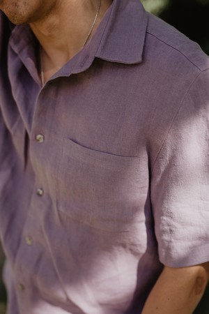 Oversized linen shirt MAGNUS in Dusty Lavender from AmourLinen