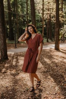 Linen wrap dress ROME in Terracotta via AmourLinen