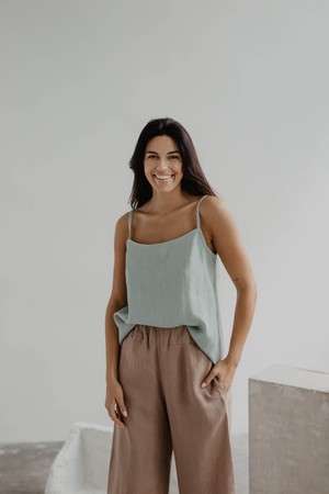 Linen top Hilo XXL Sage Green from AmourLinen