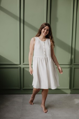 Linen sleeveless summer dress HAZEL from AmourLinen