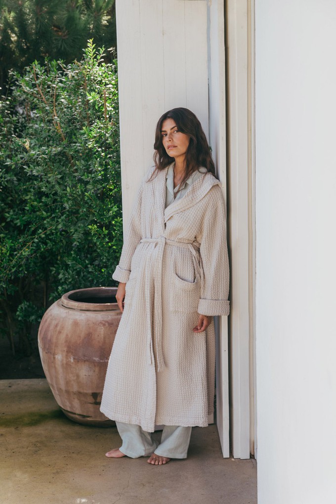 Waffle linen bathrobe Snuggle from AmourLinen