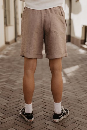 Linen shorts ARES in Rosy Brown from AmourLinen