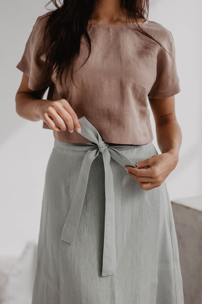 Linen crop top with buttons LISA from AmourLinen