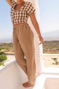 Linen pants Malmo in Dusty Rose via AmourLinen