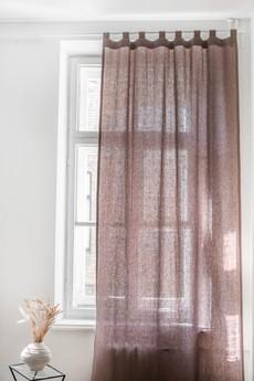 Tab top linen curtain in Rosy Brown via AmourLinen