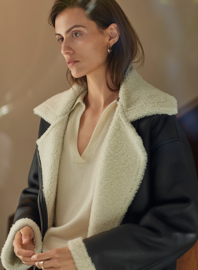 Carey Shearling Aviator Jacket from Baukjen