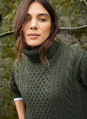 Juno Wool Blend Cable Turtleneck Jumper from Baukjen