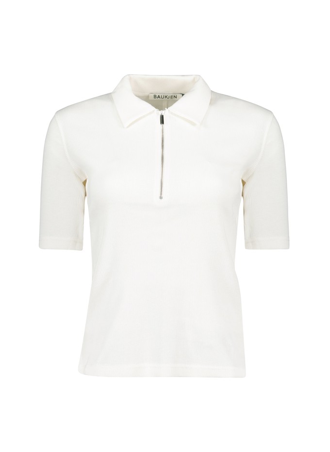 Ivy Organic Rib Zip Collar Top from Baukjen