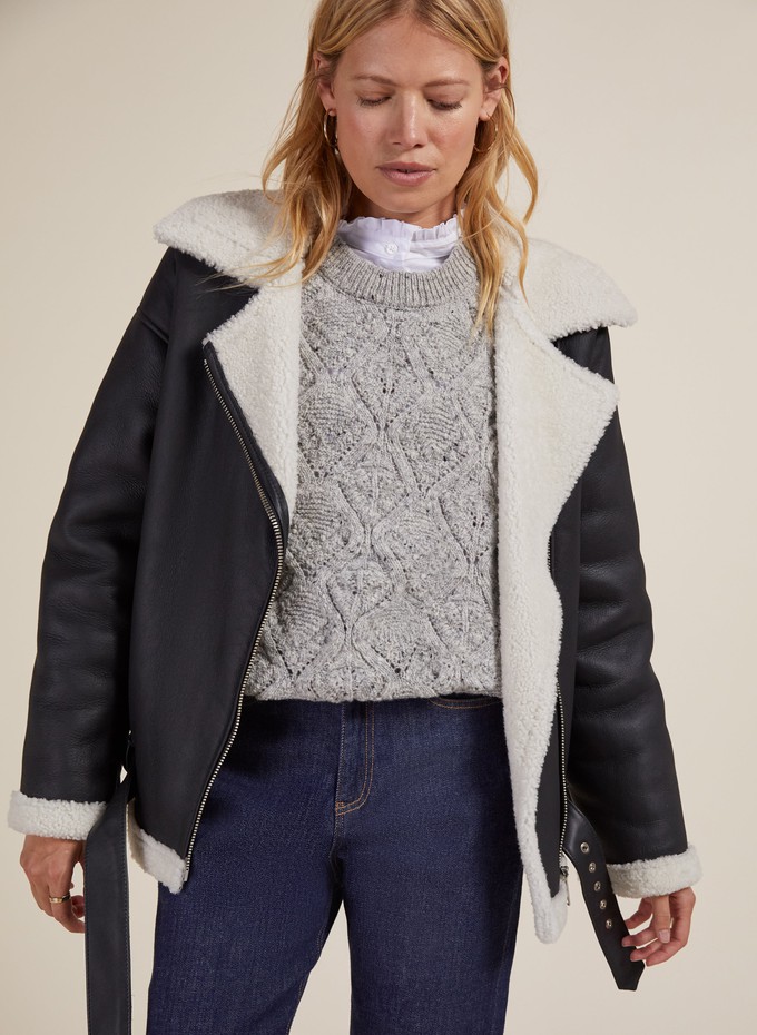 Carey Shearling Aviator Jacket from Baukjen