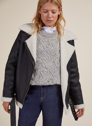 Carey Shearling Aviator Jacket from Baukjen