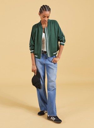 Gretchen Cropped Bomber Jacket from Baukjen