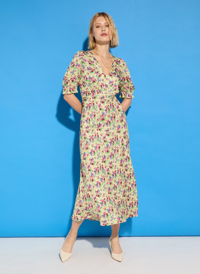 Lottie Satin Midi Tea Dress from Baukjen