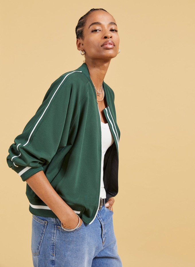 Gretchen Cropped Bomber Jacket from Baukjen