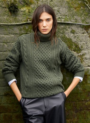 Juno Wool Blend Cable Turtleneck Jumper from Baukjen