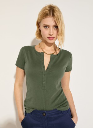 Kikki Cap Sleeve Henley Top from Baukjen