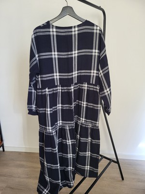 Mirabelle-Kay Dress In Navy & White Check Size S from Beaumont Organic