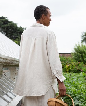 Jacqueline Linen Shirt In Bone from Beaumont Organic