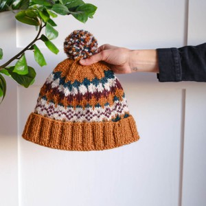 Astrid Fair Isle Wool Bobble Hat from BIBICO