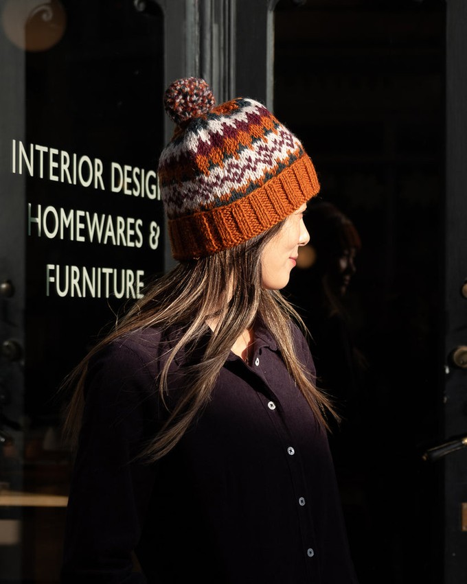 Astrid Fair Isle Wool Bobble Hat from BIBICO