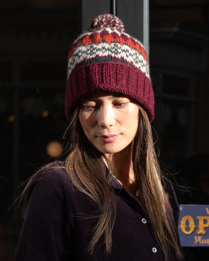 Astrid Fair Isle Knitted Bobble Hat from BIBICO