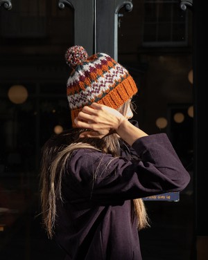 Astrid Fair Isle Wool Bobble Hat from BIBICO