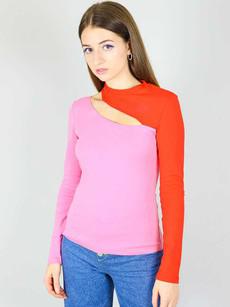 Vanity Slit Top, BCI Cotton, in Pink & Red via blondegonerogue