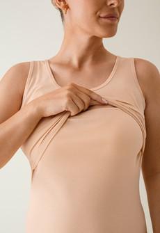 Essential nursing tank top - Beige/Apricot via Boob Design