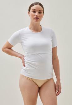 Essential nursing top short sleeve - White via Boob Design