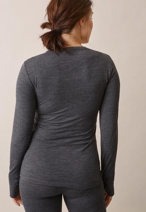 Merino wool nursing top - Dark Grey Melange from Boob Design