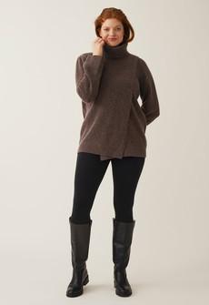 Knitted nursing tunic - Brown Grey Melange via Boob Design