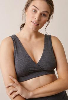 Merino wool nursing bra - Dark Grey Melange via Boob Design