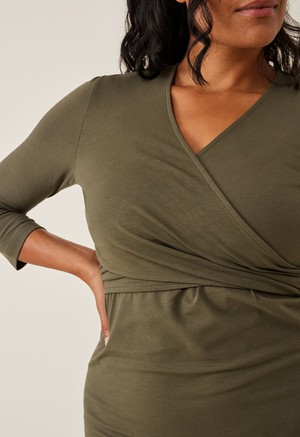 Maternity wrap dress - Green Olive from Boob Design