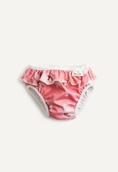 Swim Diaper with side buttons - Pink Whale with frill via Boob Design