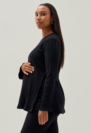 Ribbed maternity top - Black from Boob Design