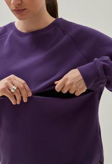 Thermal nursing sweatshirt - Midnight plum via Boob Design