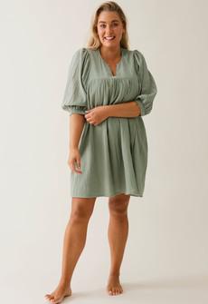 Boho maternity mini dress - Green Tea via Boob Design