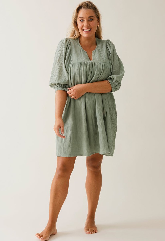 Boho maternity mini dress - Green Tea from Boob Design