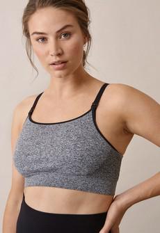 Seamless nursing sports bra - Dark Grey Melange via Boob Design