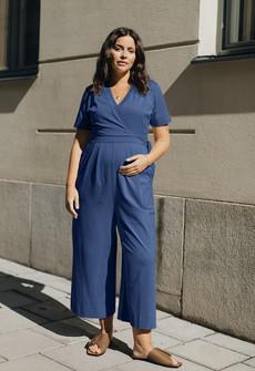 Maternity jumpsuit with nursing access - Blue via Boob Design