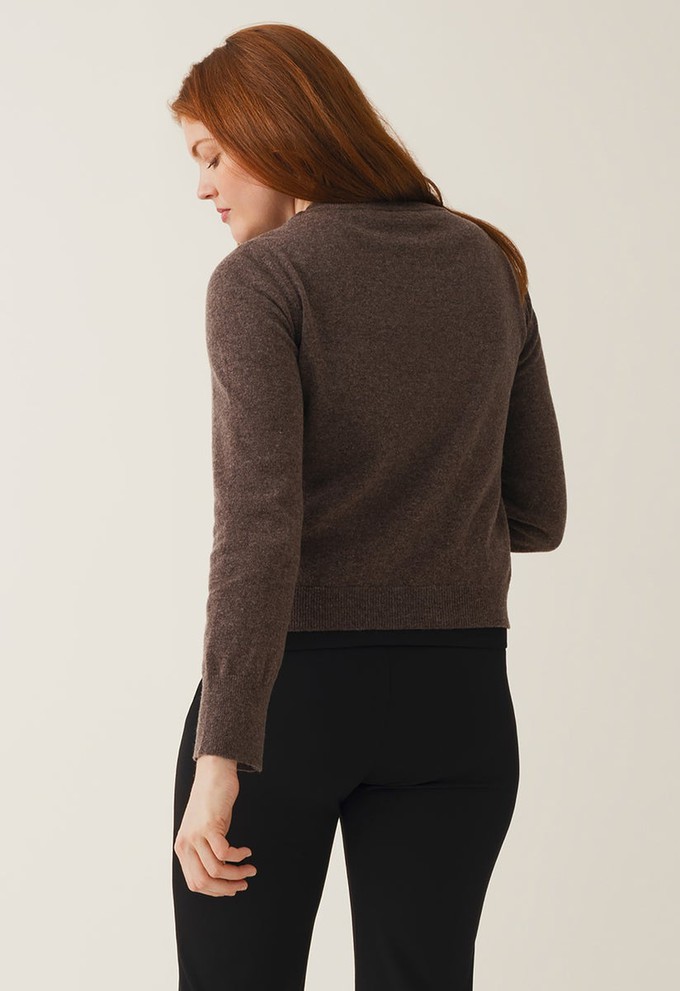 Knitted nursing sweater - Brown Grey Melange from Boob Design