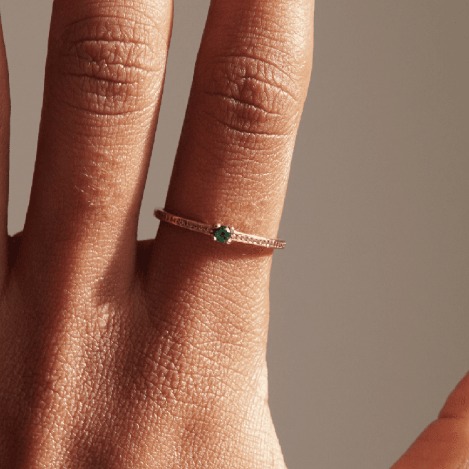 THE EMMA RING GREEN - Solid 14k gold from Bound Studios