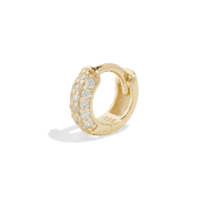 THE AURORA MINI HUGGIE HOOP - Solid 14k gold from Bound Studios