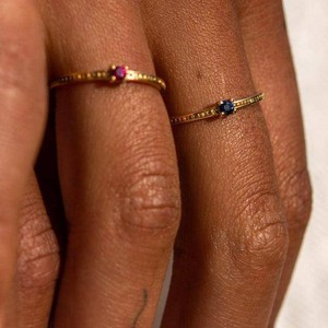 THE EMMA RING BLUE - 18k gold plated from Bound Studios