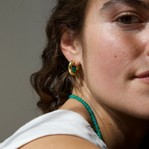 THE YUNA HOOP GREEN - 18k gold vermeil from Bound Studios