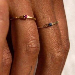 THE EMMA RING BLUE - Solid 14k gold from Bound Studios