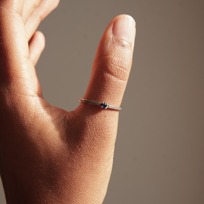 THE EMMA RING BLUE - sterling silver from Bound Studios