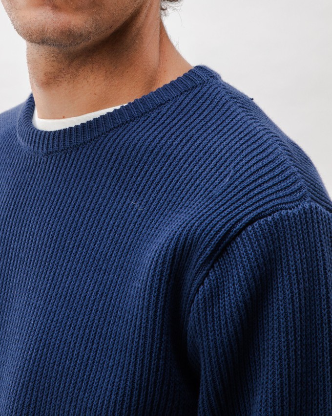 Structured Cotton Sweater Navy from Brava Fabrics