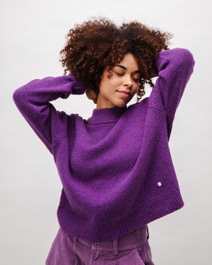 Perkins Raglan Wool Sweater Orchid from Brava Fabrics