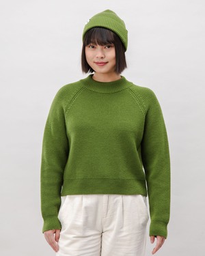 Waterfront Cropped Wool Sweater Green from Brava Fabrics