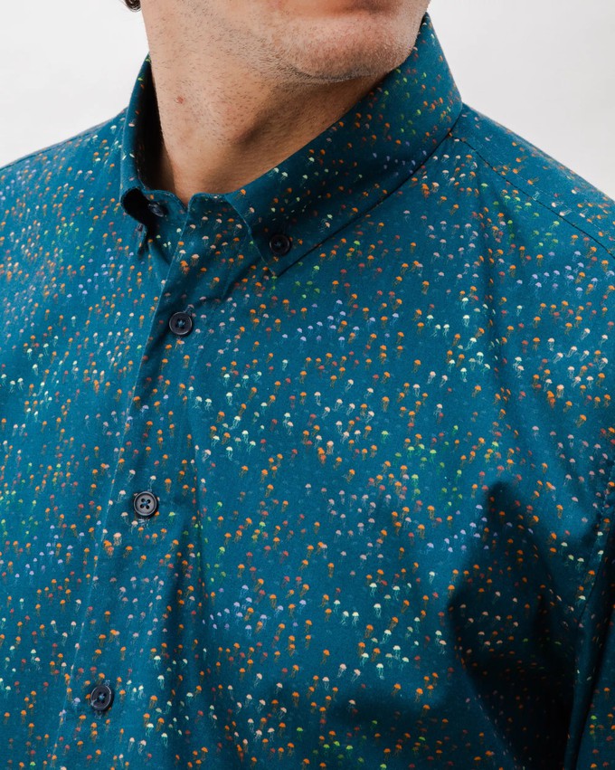 Jellyfish Cotton Shirt Navy from Brava Fabrics